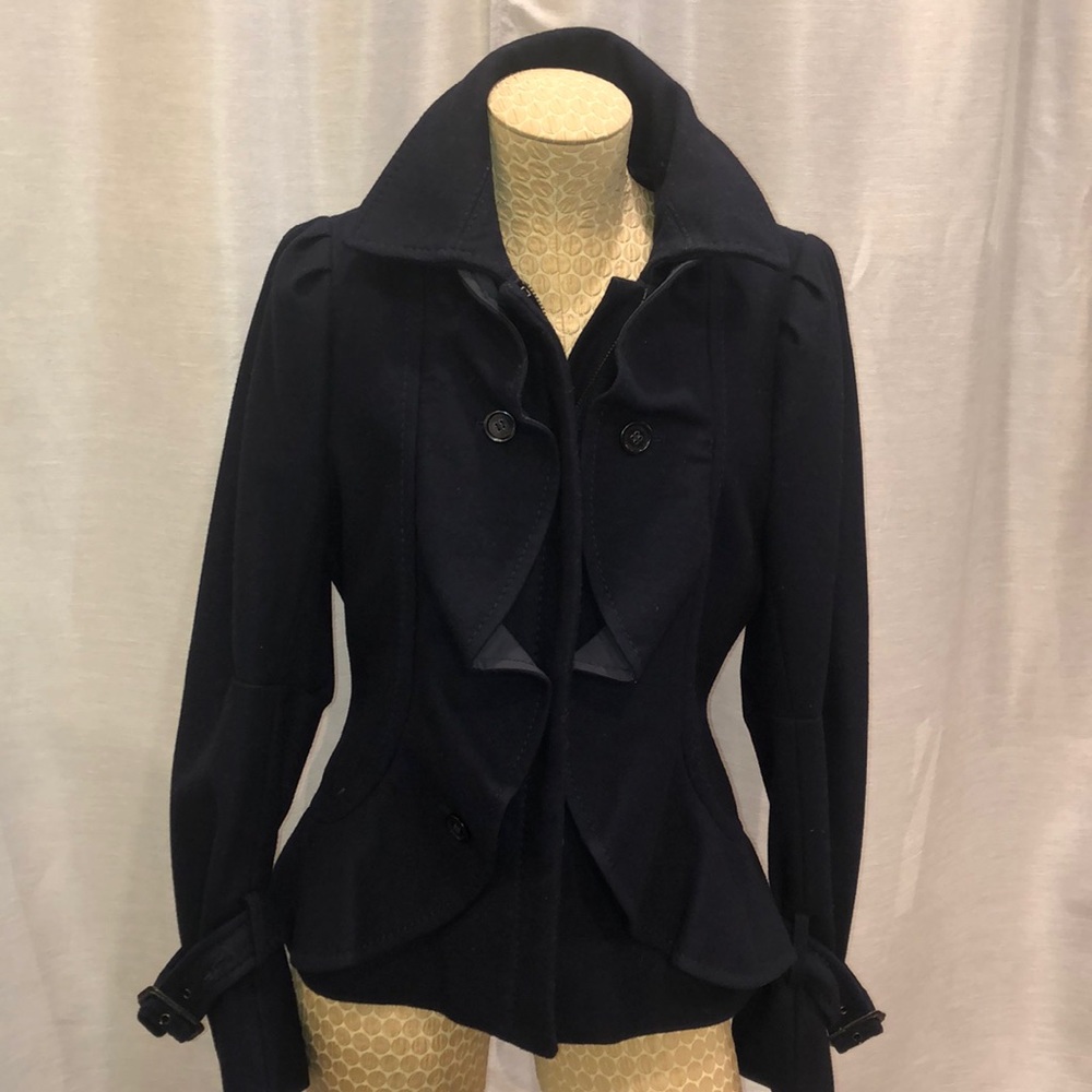 BCBG MaxAzria Wool Jacket with Ruffle